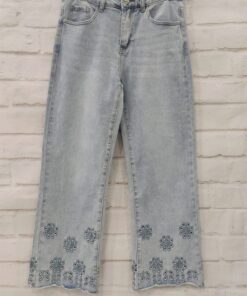 Vaquero wideleg flor troquelada