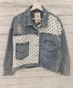 Cazadora oversize vaquera topos