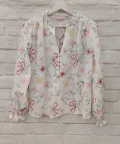 Blusa flores colores bordadas