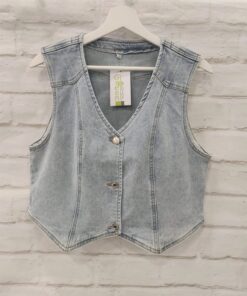 Chaleco vaquero corto