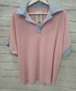 Camiseta cuello camisa rayas