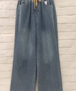 Pantalón ancho denim goma