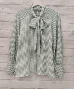 Camisa cuadros cuello lazo