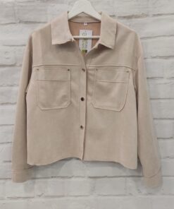 Chaqueta antelina bolsillos frontales