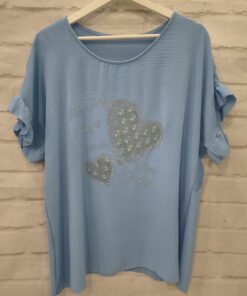 Camiseta chica corazones vaqueros