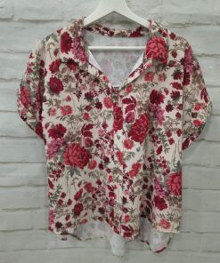 Camisa tostada floreada
