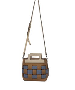 Bolso doble cruzado para chica en combinación bicolor y monocolor, con asas cortas, cremallera central y asa larga desmontable
