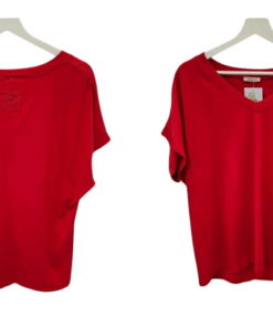 Camiseta oversize de chica en color blanco, algodón elástico, con dibujo grande de carita feliz en la espalda, manga corta y