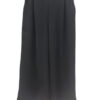 Pantalón culotte de verano para chica en color negro, corte amplio y largo midi, con cintura elástica y bolsillos al bies, en