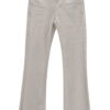 Vaquero blanco flare para chica, denim resistente, tiro medio, corte acampanado limpio y bolsillos clásicos delanteros y tras