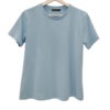 Camiseta básica de manga corta para chica en color blanco, corte regular, cuello redondo y tejido suave de algodón con elastá