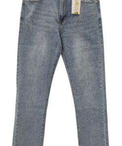 Pantalón vaquero recto de chico en azul medio, efecto desgastado en frontal, tejido denim de mezclilla, cinco bolsillos y cre