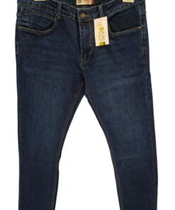 Pantalón vaquero slim para chico en azul oscuro, tejido denim con cinco bolsillos y costuras en contraste, cierre de botón y