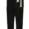 Pantalón vaquero negro de corte recto para chica, tejido denim rígido, cinco bolsillos visibles, talle medio y cierre frontal