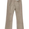 Pantalón vaquero de corte recto flared para chica en color beige claro tipo arena, denim resistente con cinco bolsillos, bajo
