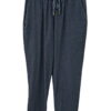 Pantalón flojo de mezclilla ligera azul oscuro para chica, cinturilla elástica con cordón ajustable y bajo doblado visible