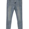 Pantalón vaquero skinny para chica en denim azul claro con efecto deslavado, corte ajustado, cinco bolsillos y cierre de creM