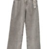 Pantalón vaquero de corte wide leg en gris claro para chica, pernera ancha, bolsillos inclinados delanteros y cierre de botón