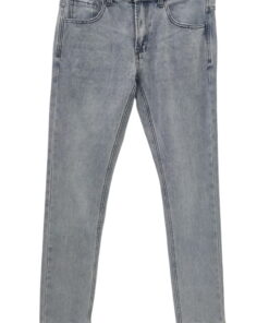 Pantalón vaquero slim fit azul denim claro para chico, efecto lavado con costuras en contraste, cinco bolsillos y cierre de c