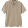 Polo de chico en color beige monocolor, manga corta, cuello camisero clásico y tapeta de tres botones, corte recto y tejido