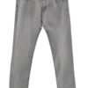 Pantalón vaquero gris claro de chico, corte recto, cinco bolsillos, efecto desgastado y detalle metálico en bolsillo