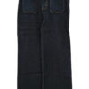 Vaquero culotte azul oscuro para chica con bolsillos frontales de parche, costuras en contraste y corte recto holgado de tiro