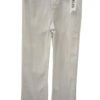 Pantalón vaquero blanco de pierna ancha para chica, corte recto, cinco bolsillos, cintura de tiro medio y cierre metálico. Te