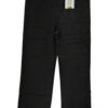 Pantalón vaquero negro ancho para chica con corte recto, denim compacto ligeramente elástico, bolsillos funcionales y cintura