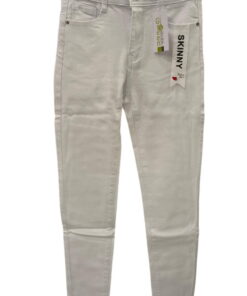 Pantalón vaquero blanco pitillo para chica, corte skinny, tiro medio, cinco bolsillos, tejido elástico y acabado ajustado alc