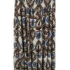 Falda midi estampada para chica en tonos marrón y azul, de algodón ligero, con cintura elástica engomada, plisado y detalle b