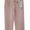 Pantalón vaquero wide leg de color rosa claro para chica, tiro alto, pierna ancha, cinco bolsillos, tejido elástico y cierre