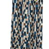 Pantalón ancho para chica con estampado de cuadros en azul, marrón y beige sobre fondo blanco, tejido ligero y cinturón trenz