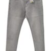 Pantalón vaquero gris claro para chico, corte regular, cierre de botón y cremallera, cinco bolsillos y costuras visibles para