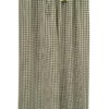 Pantalón largo recto de cuadros vichy en blanco y verde oscuro para chica, con cintura elástica ajustable y lazo a juego, sin