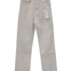 Pantalón vaquero blanco de chica, corte recto, tiro medio y pernera completa con bajo deshilachado, tejido denim de algodón y