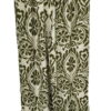 Pantalón de verano holgado para chica, patrón floral en tonos verde oliva sobre fondo claro, tejido de rayón y poliéster, con