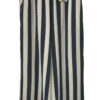 Pantalón largo de verano para chica, corte holgado, rayas verticales en beige y azul marino, cinturilla elástica y bolsillos