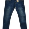 Pantalón vaquero básico azul oscuro para chico, corte regular, algodón con elastano, bolsillos clásicos, cierre de botón metá