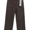 Pantalón vaquero marrón estilo recto para chica, en tejido algodón elástico, cierre de botón metálico y bolsillos clásicos, T