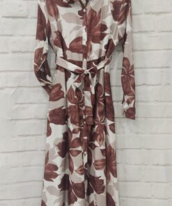 Vestido camisero hojas marrones