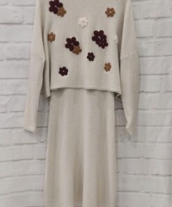 Vestido punto con jersey