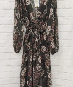 Vestido largo cruzado floreado