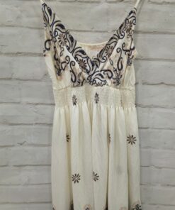 Vestido lino corto con bordados