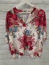 Blusa floreada cuello mao