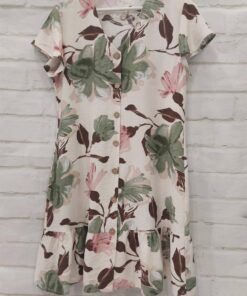 Vestido estampado botones madera