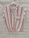 Camisa cuello mao rayas claras