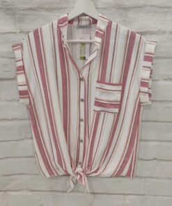 Camisa cuello mao rayas claras