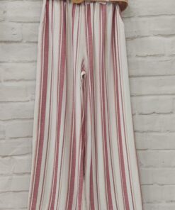 Pantalón culotte rayas con cinturón