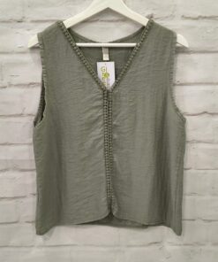 Blusa sin mangas borde de puntos