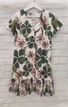 Vestido floreado botones madera
